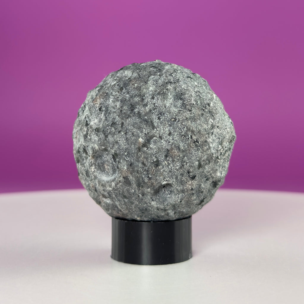 UV Reactive Yooperlite Moon Sphere with Stand