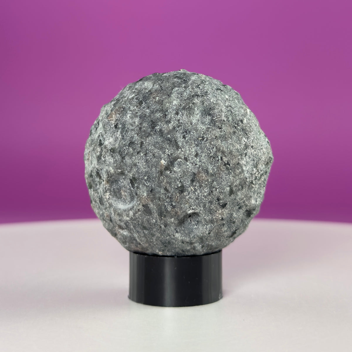 UV Reactive Yooperlite Moon Sphere with Stand