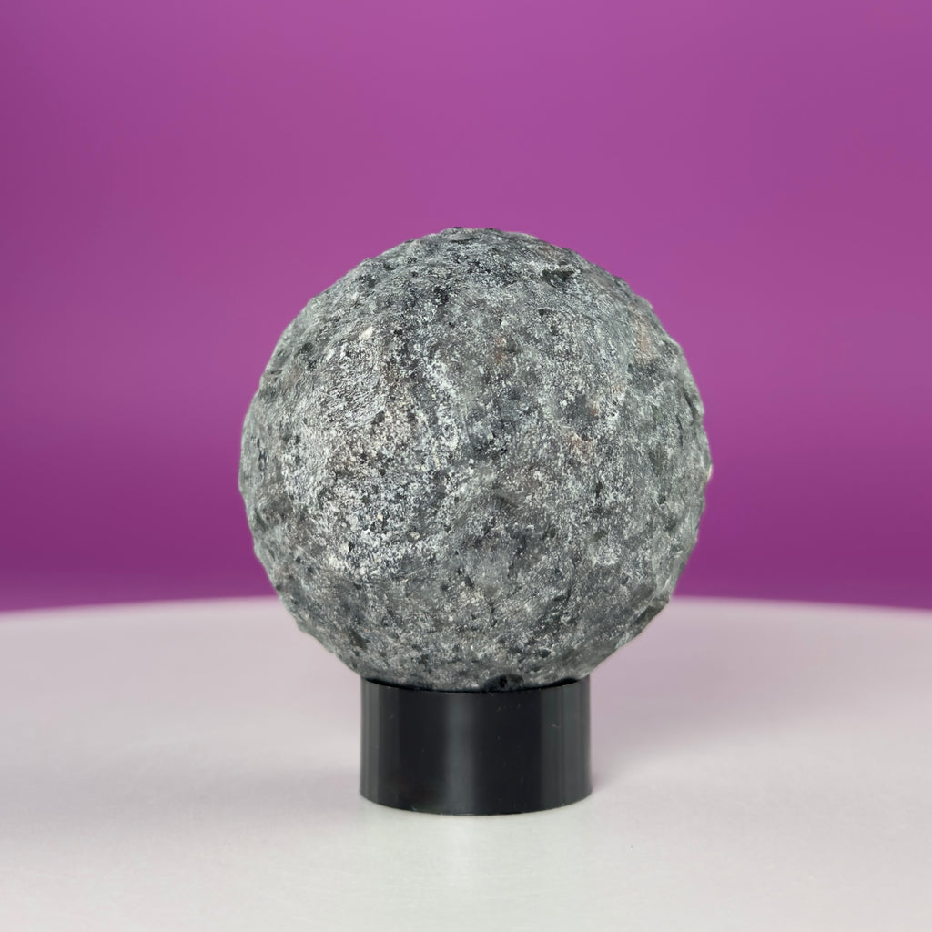 UV Reactive Yooperlite Moon Sphere with Stand