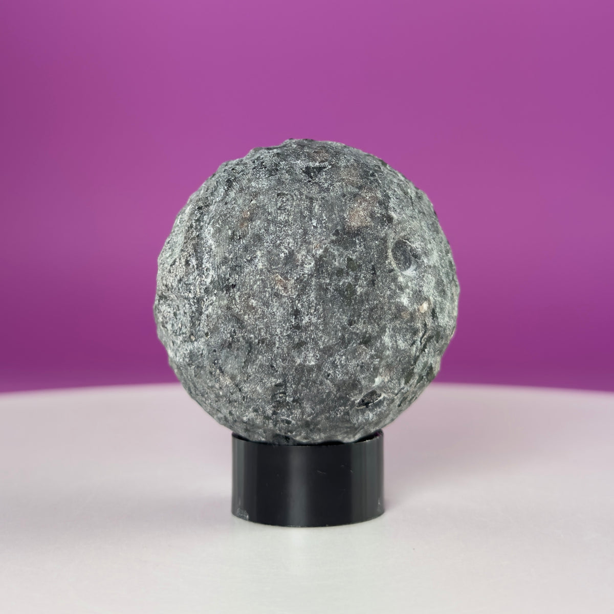 UV Reactive Yooperlite Moon Sphere with Stand