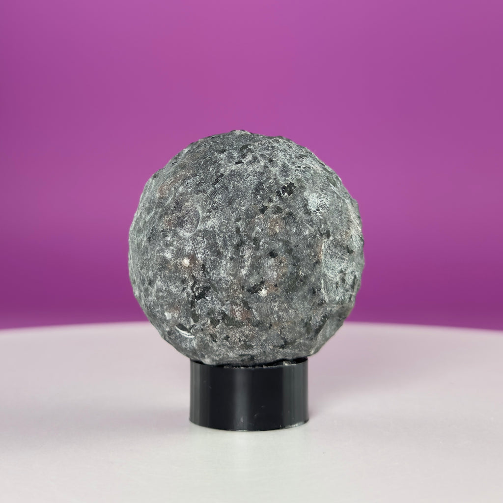 UV Reactive Yooperlite Moon Sphere with Stand