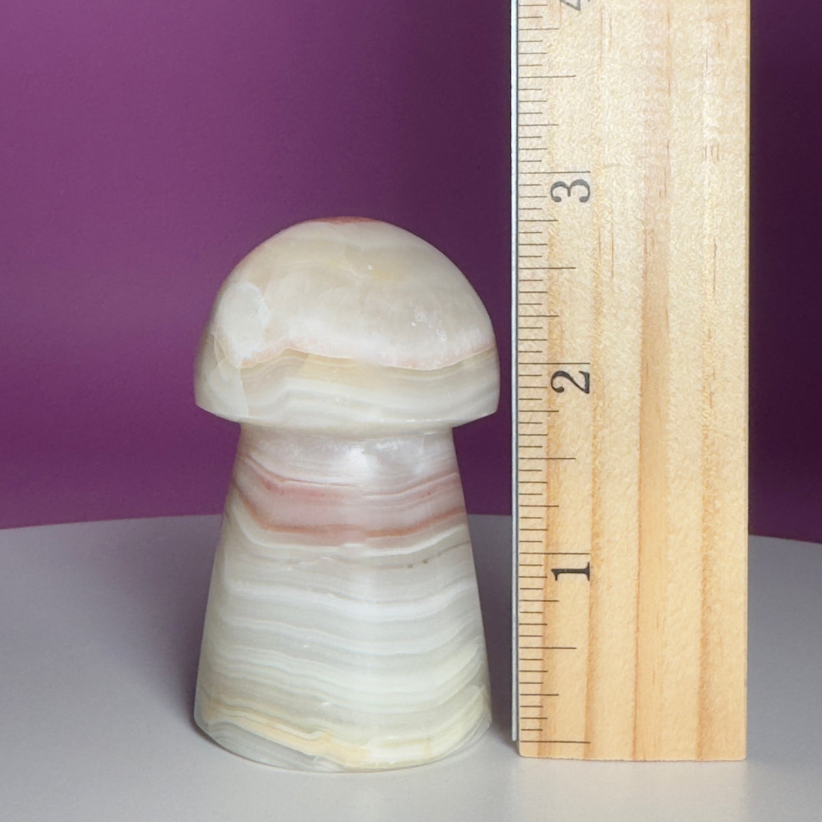 Banded Calcite Aragonite Mushroom Carving – 216g