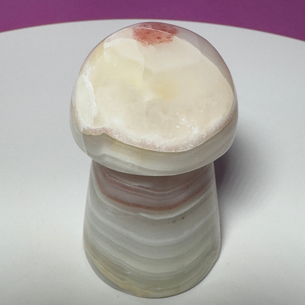 Banded Calcite Aragonite Mushroom Carving – 216g
