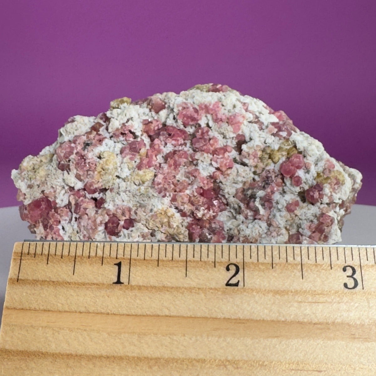 Pink Garnet Specimen from Mexico with Display Stand