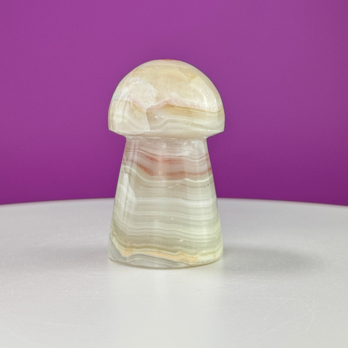 Banded Calcite Aragonite Mushroom Carving – 216g