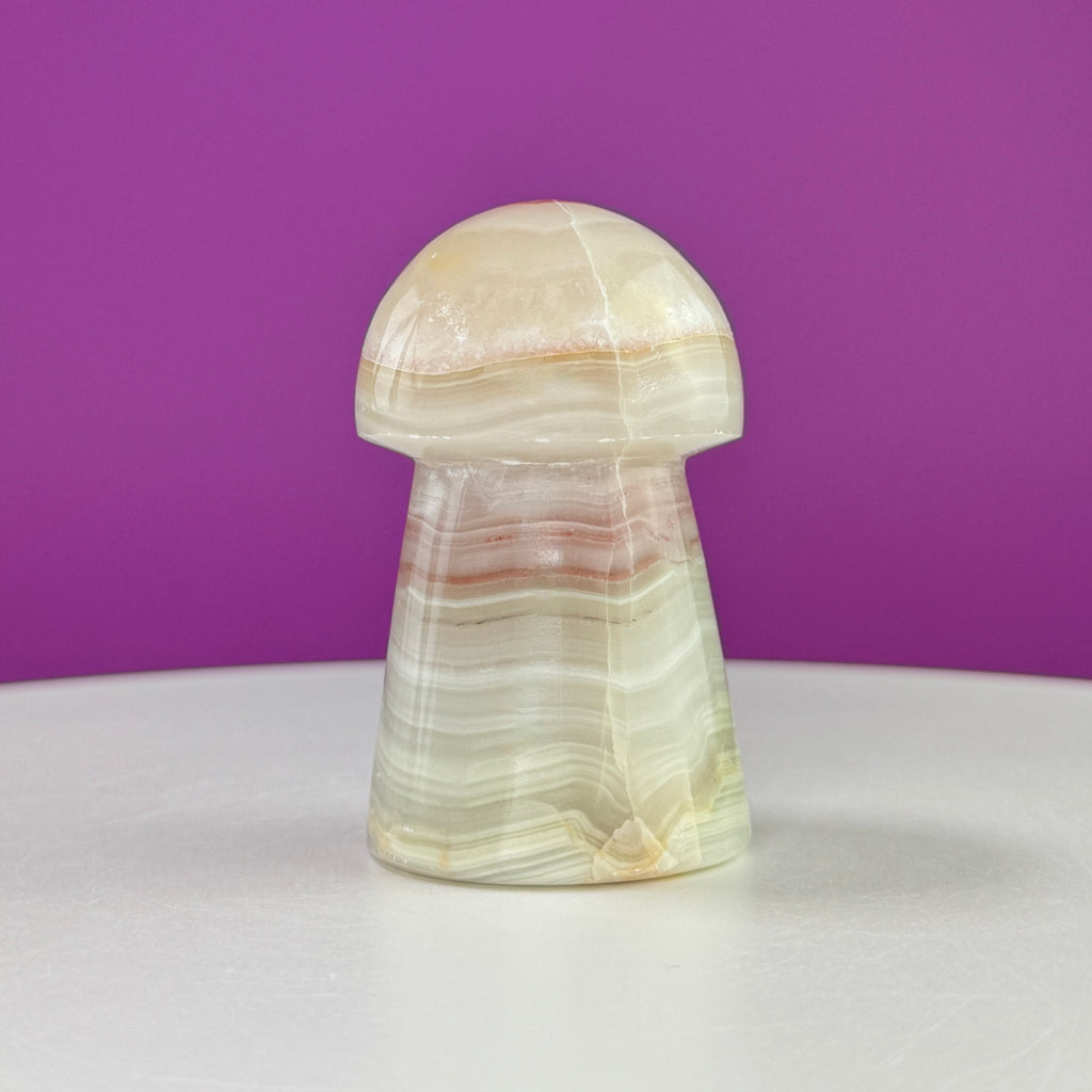 Banded Calcite Aragonite Mushroom Carving – 216g