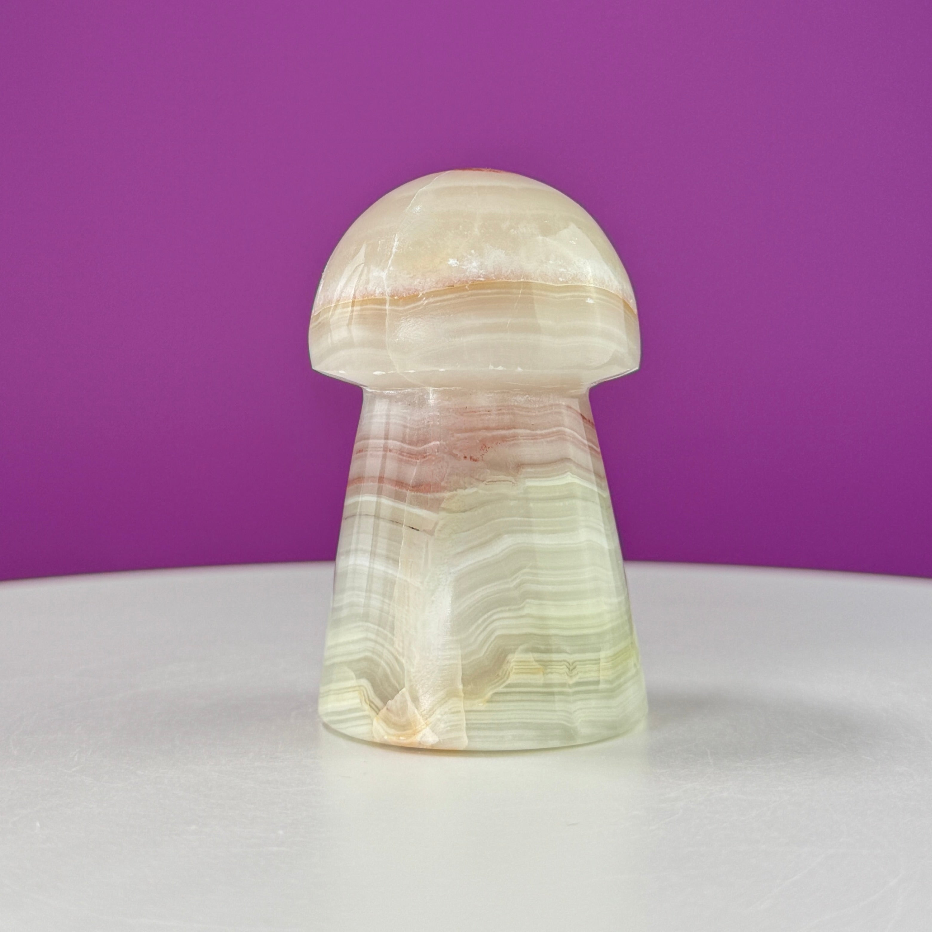 Banded Calcite Aragonite Mushroom Carving – 216g