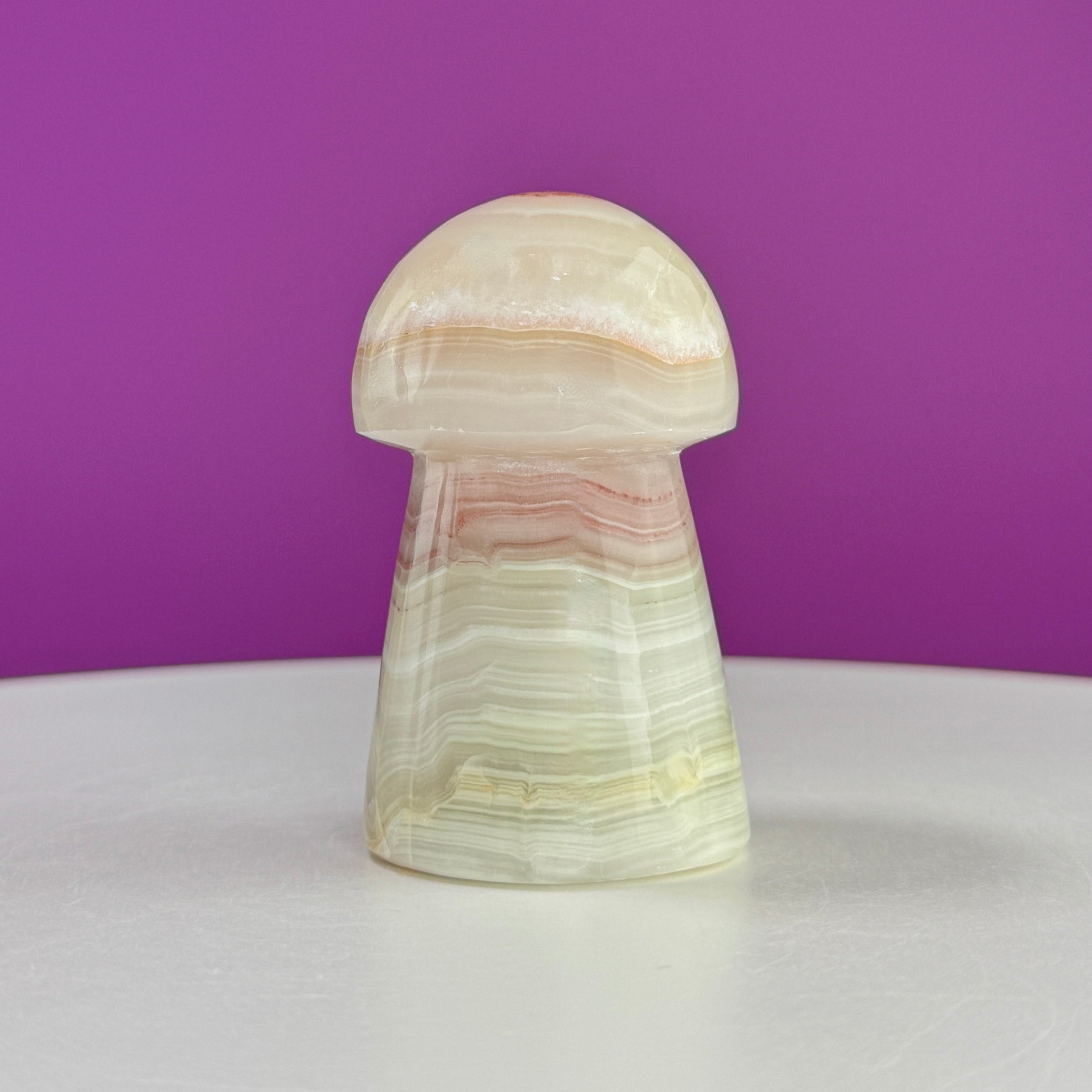 Banded Calcite Aragonite Mushroom Carving – 216g