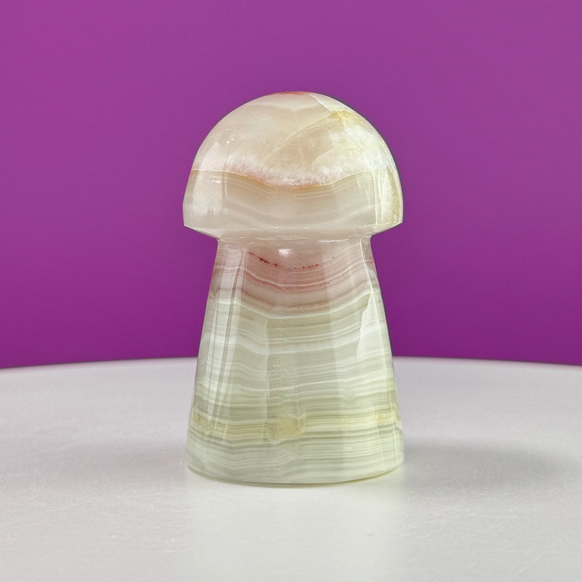 Banded Calcite Aragonite Mushroom Carving – 216g