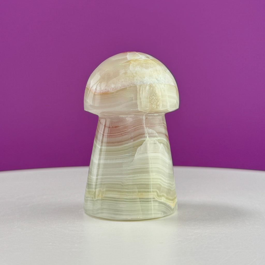 Banded Calcite Aragonite Mushroom Carving – 216g