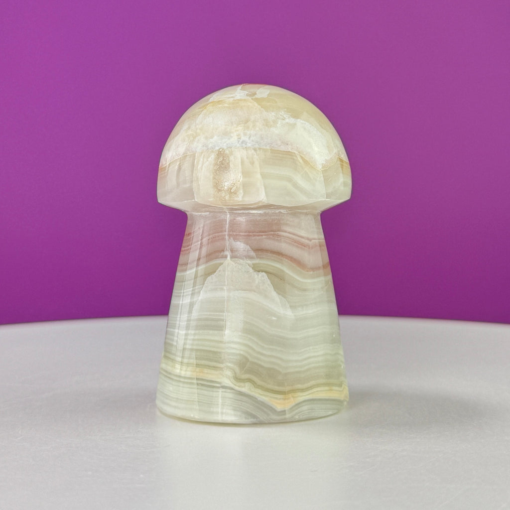 Banded Calcite Aragonite Mushroom Carving – 216g