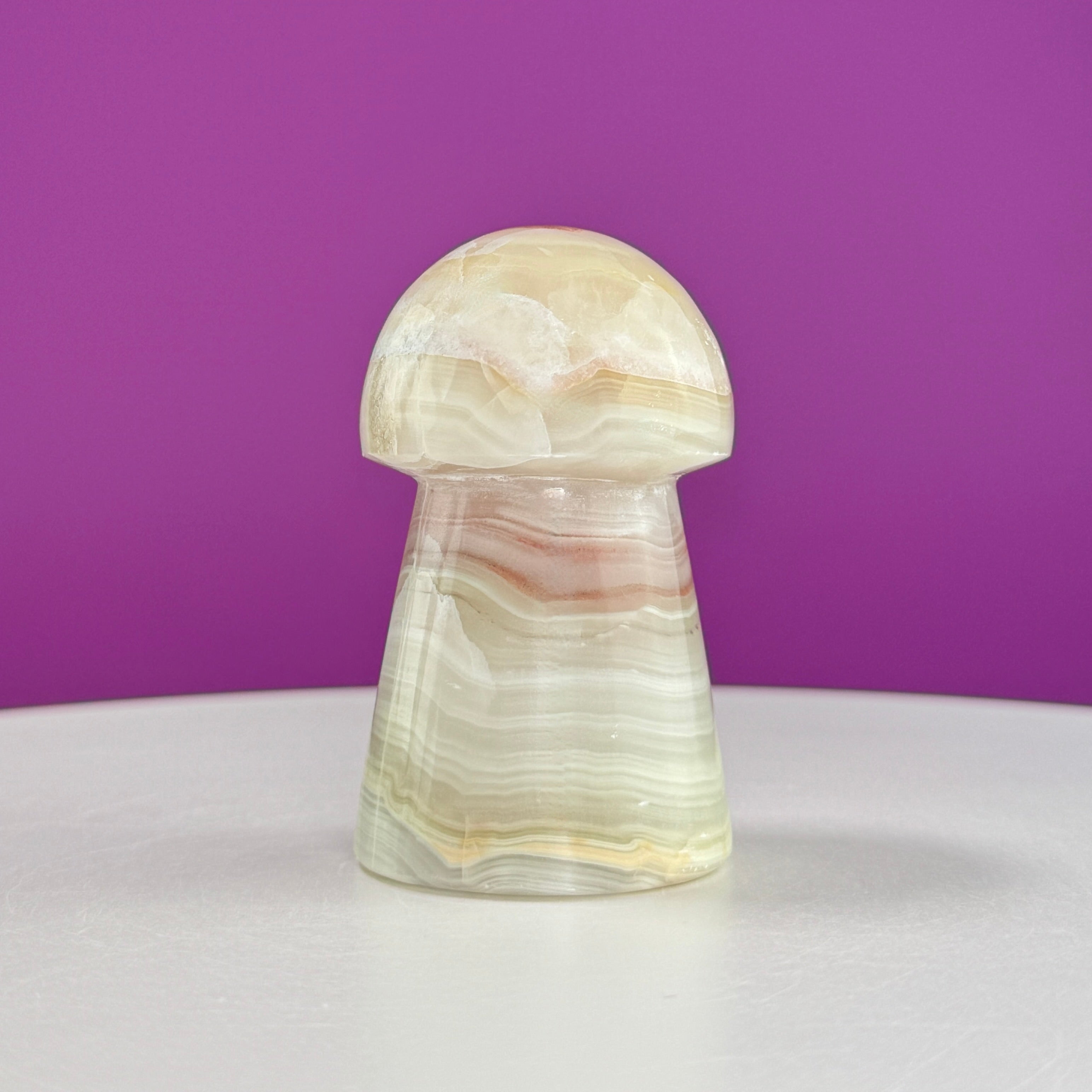 Banded Calcite Aragonite Mushroom Carving – 216g
