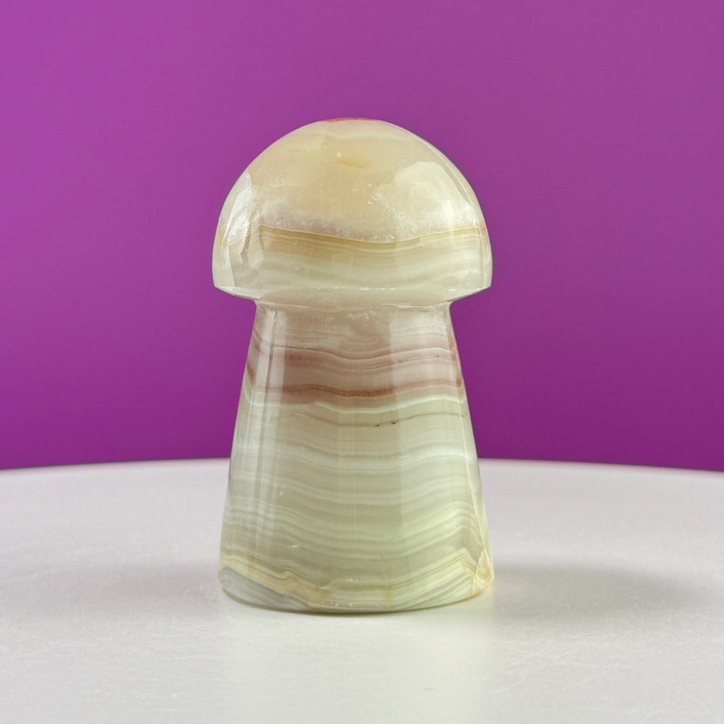 Banded Calcite Aragonite Mushroom Carving – 216g