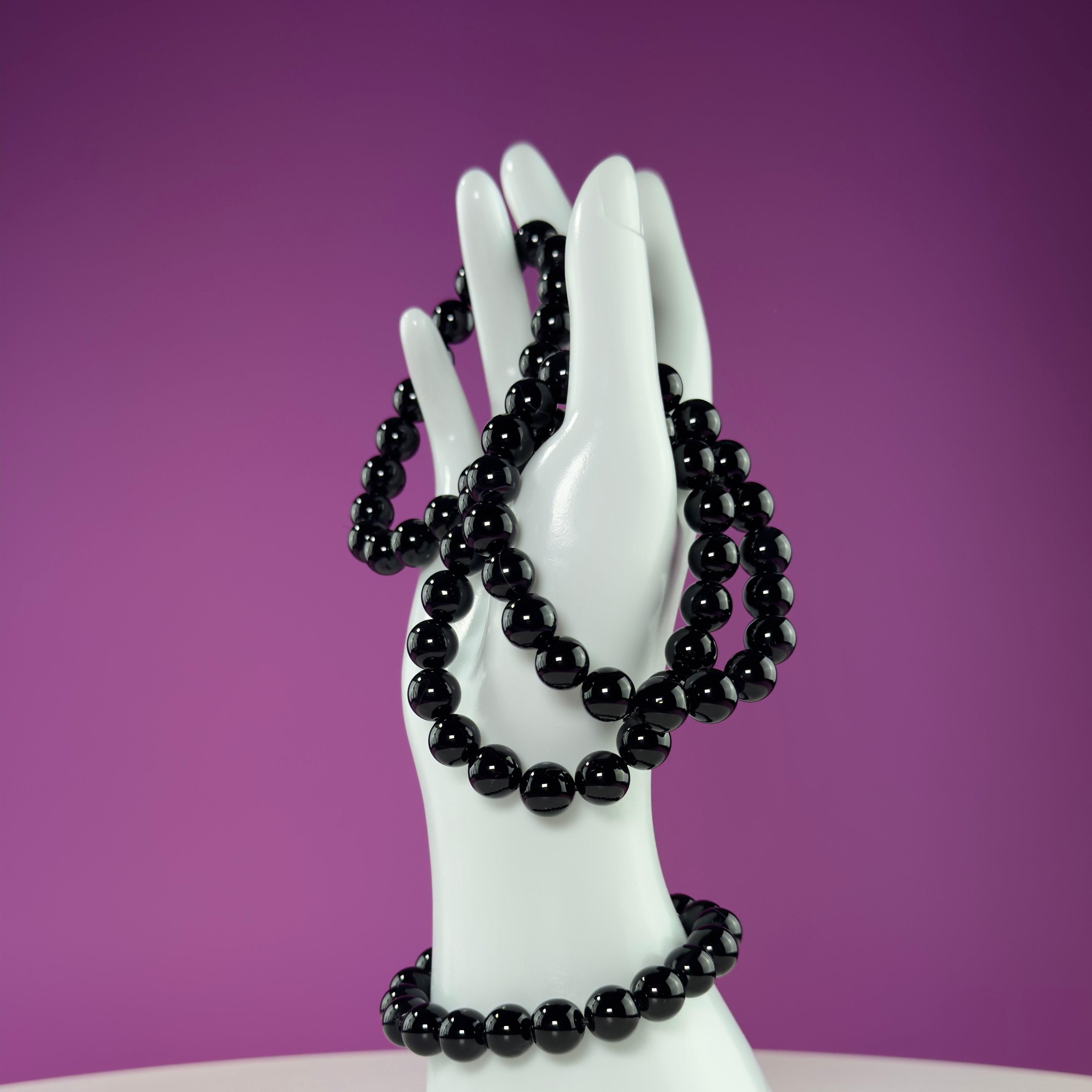 Black Obsidian Bracelet 10mm Beads – Protection & Grounding Crystal Jewelry