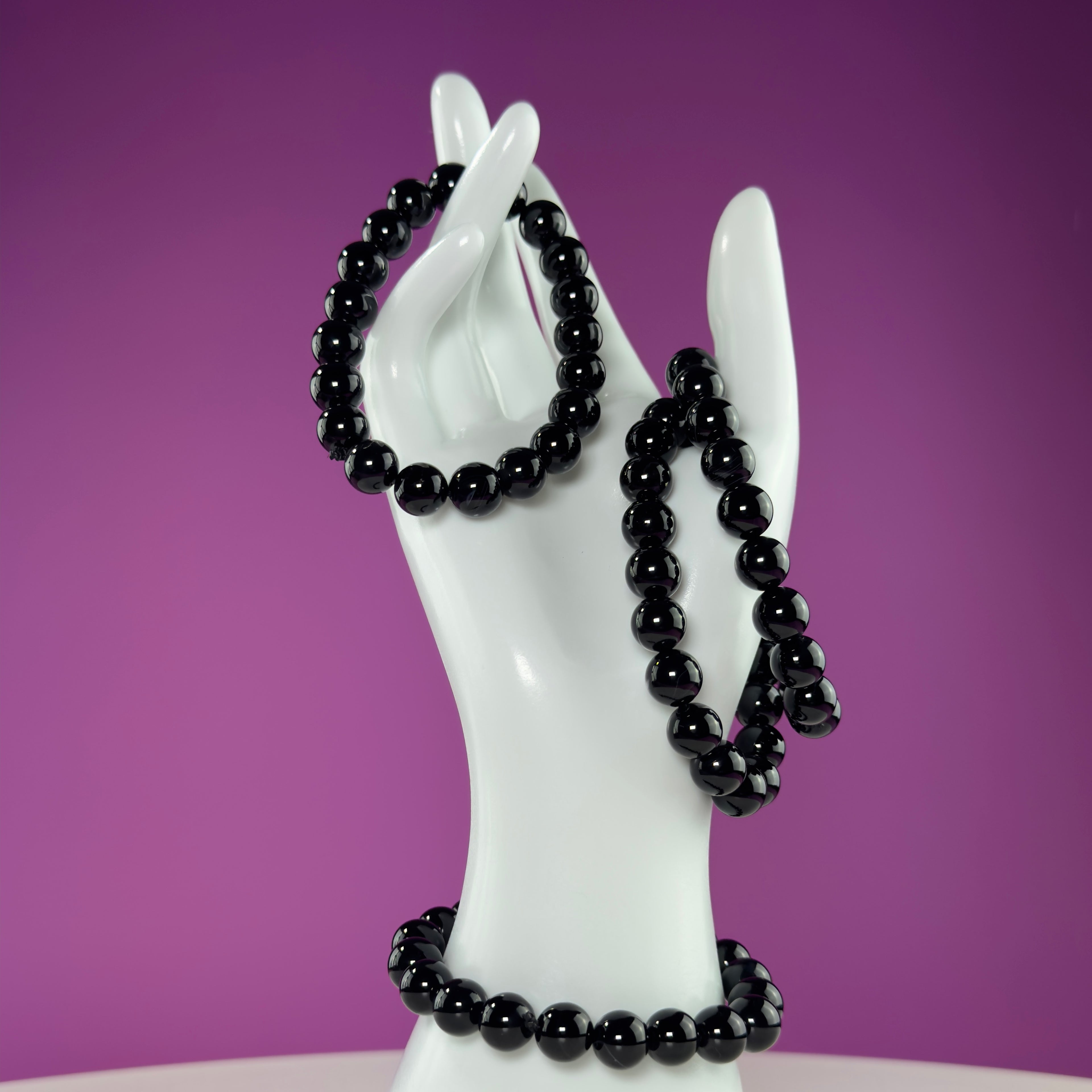 Black Obsidian Bracelet 10mm Beads – Protection & Grounding Crystal Jewelry