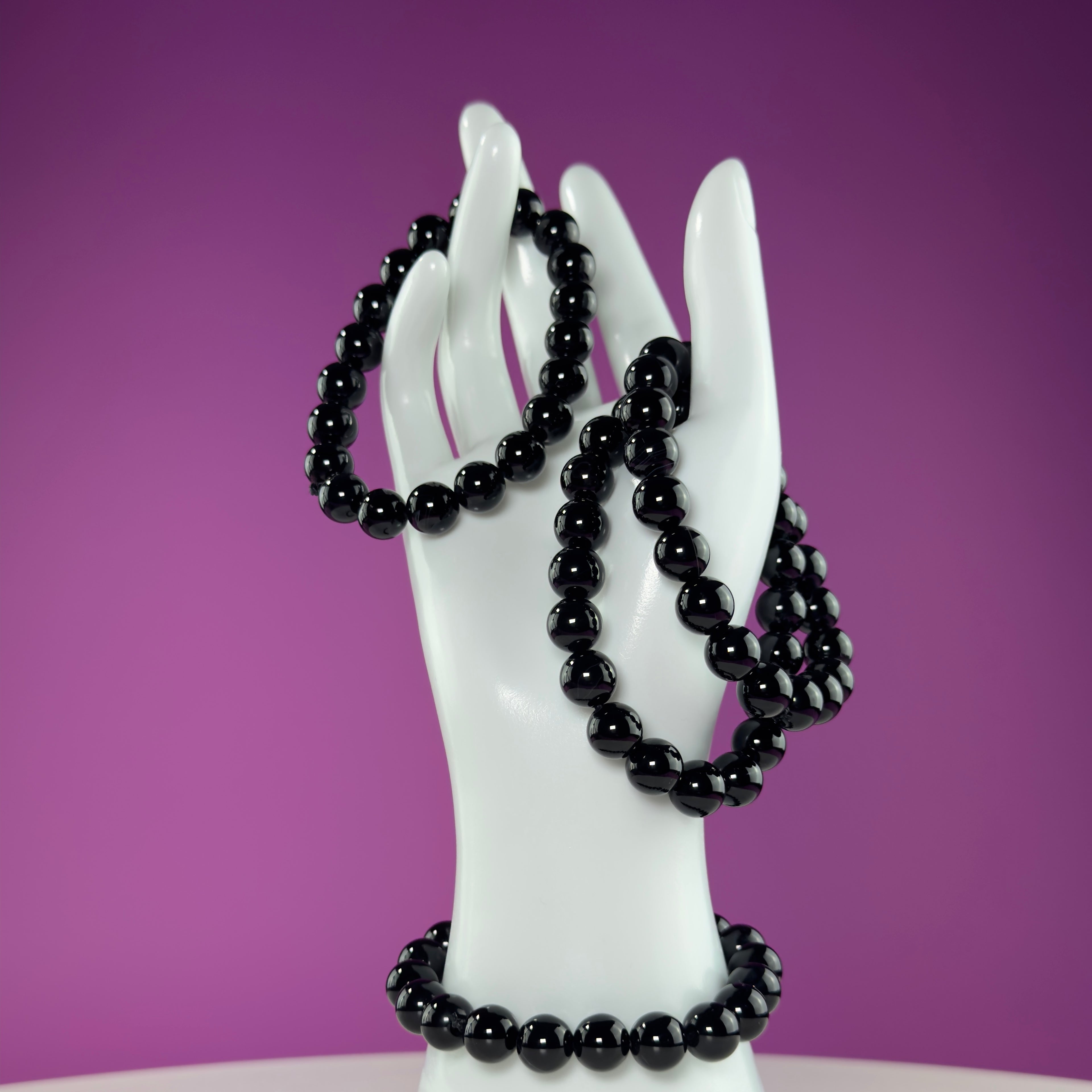 Black Obsidian Bracelet 10mm Beads – Protection & Grounding Crystal Jewelry