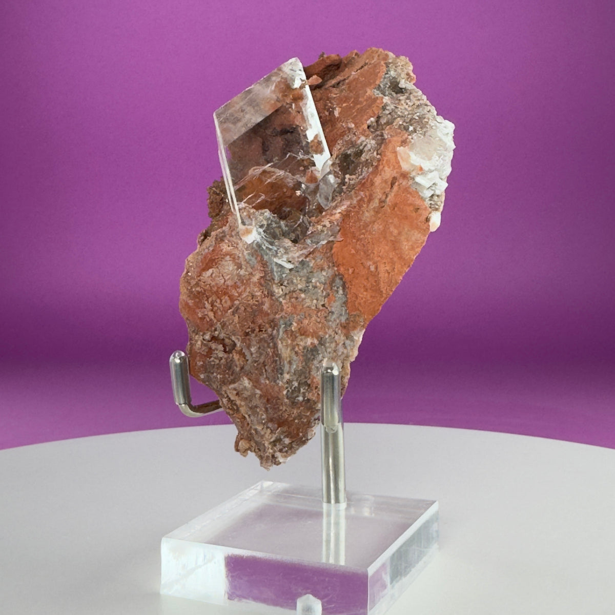 Selenite on Matrix from Durango, Mexico with Display Stand