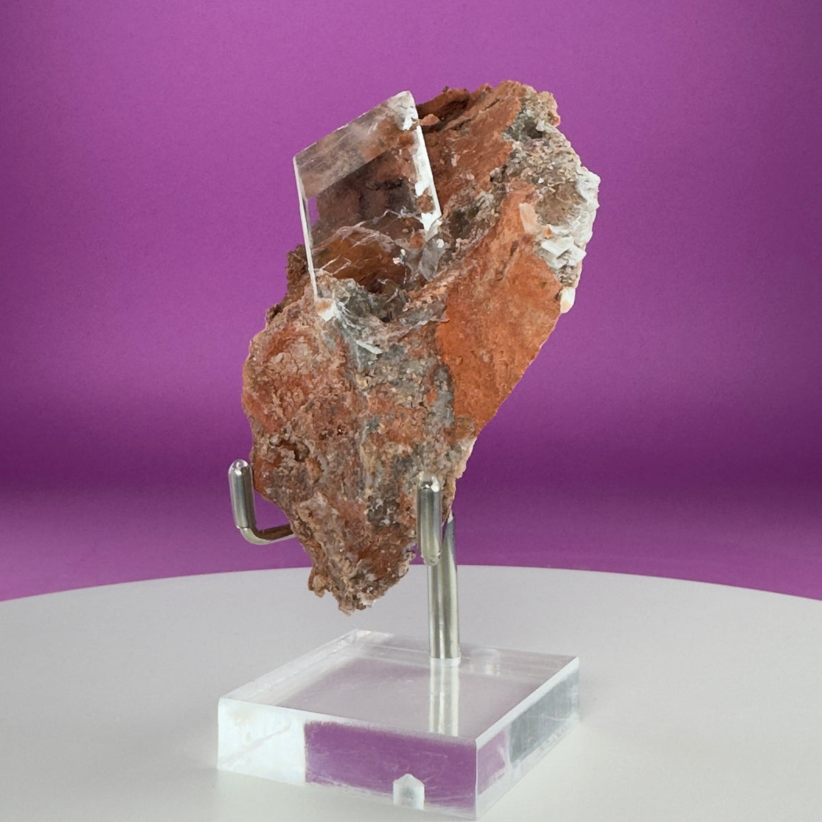Selenite on Matrix from Durango, Mexico with Display Stand