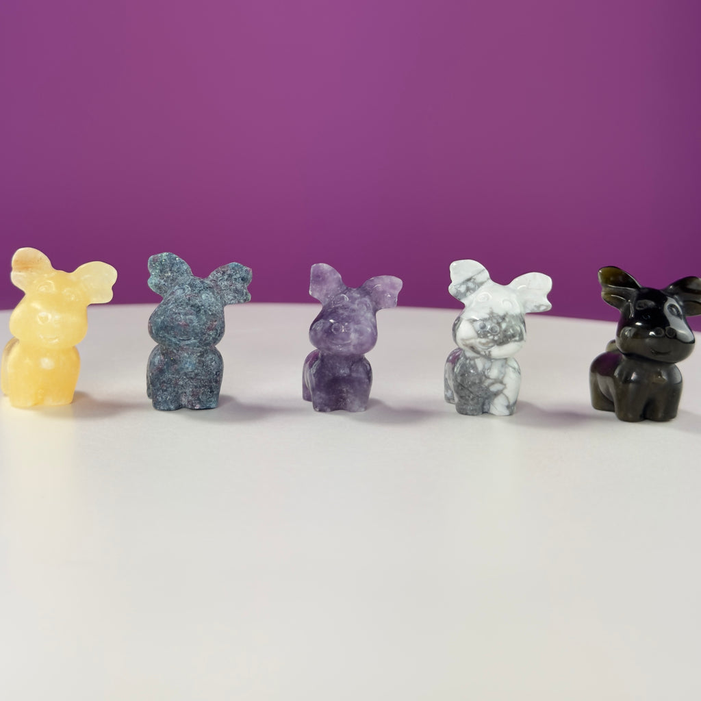 Mini Crystal Reindeer Carving – Choice of Stone