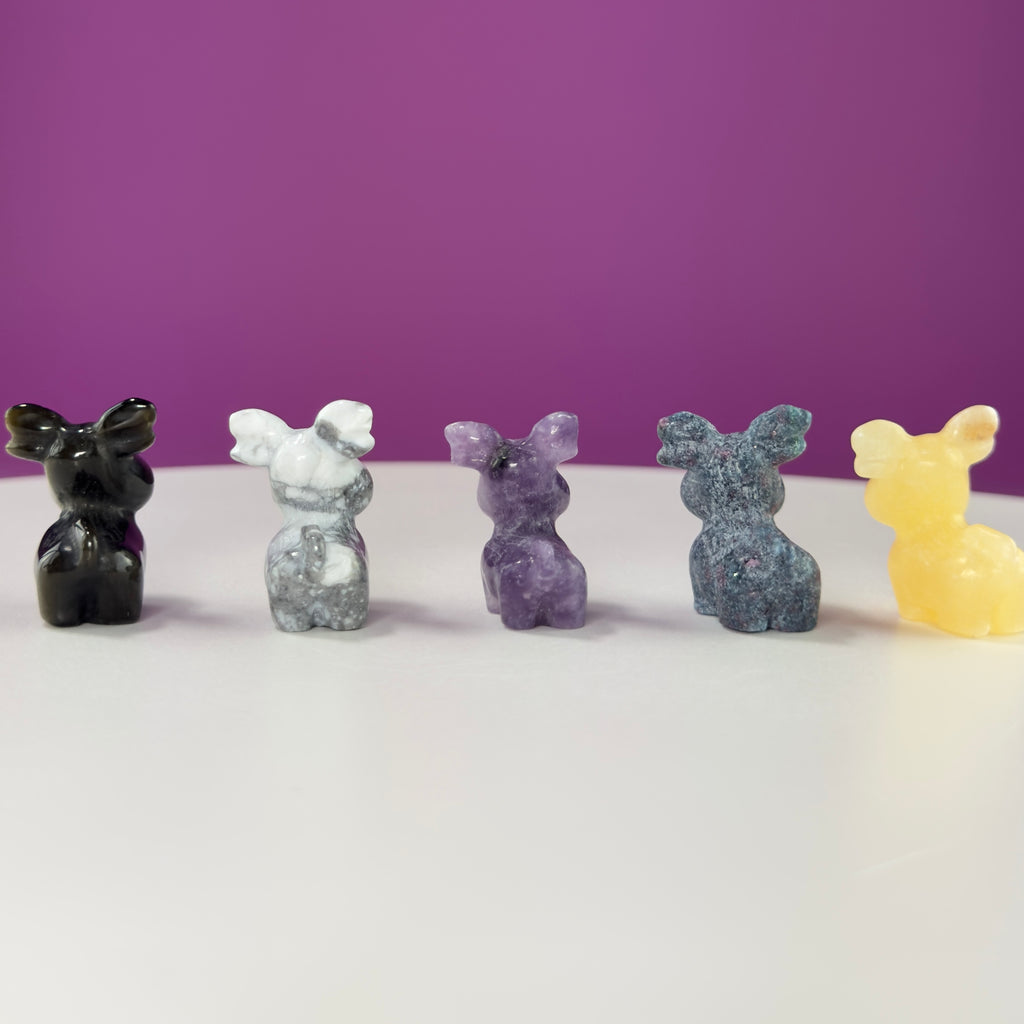Mini Crystal Reindeer Carving – Choice of Stone