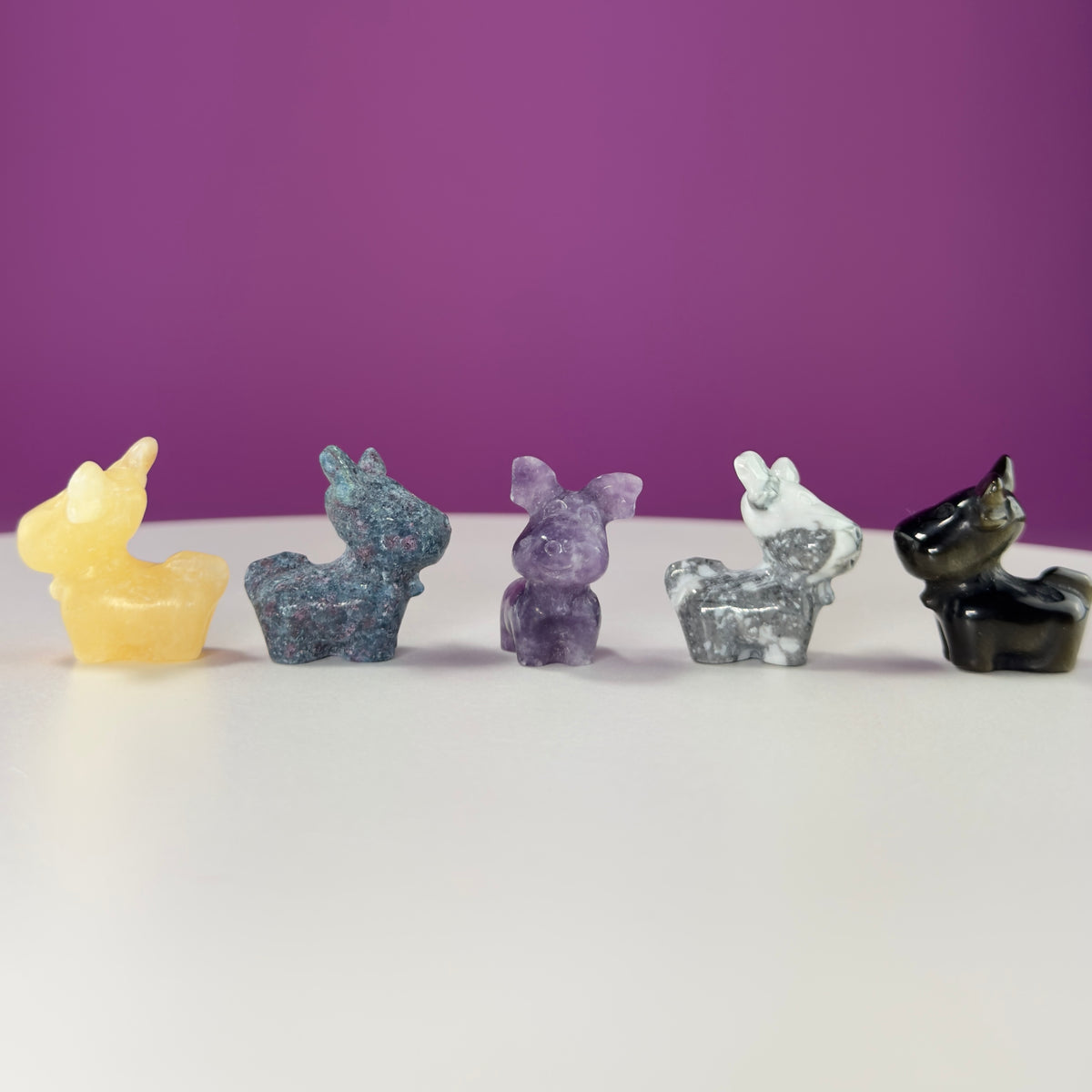 Mini Crystal Reindeer Carving – Choice of Stone
