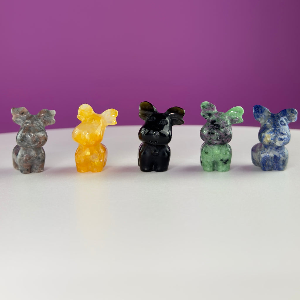 Mini Crystal Reindeer Carving – Choice of Stone