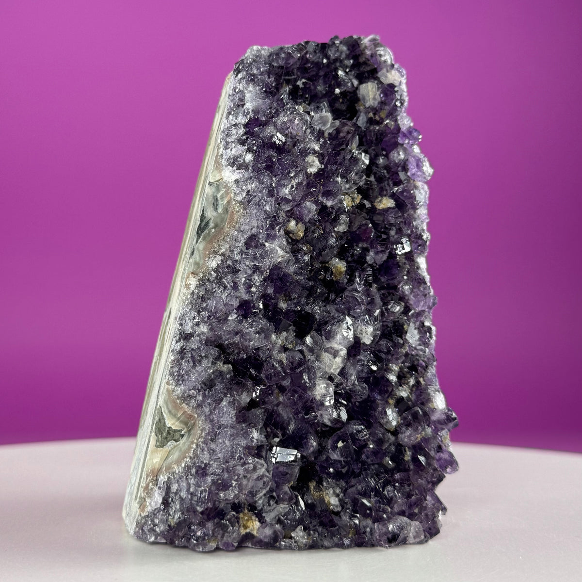 Brazilian Amethyst Standing Cluster – Deep Purple Crystal Display