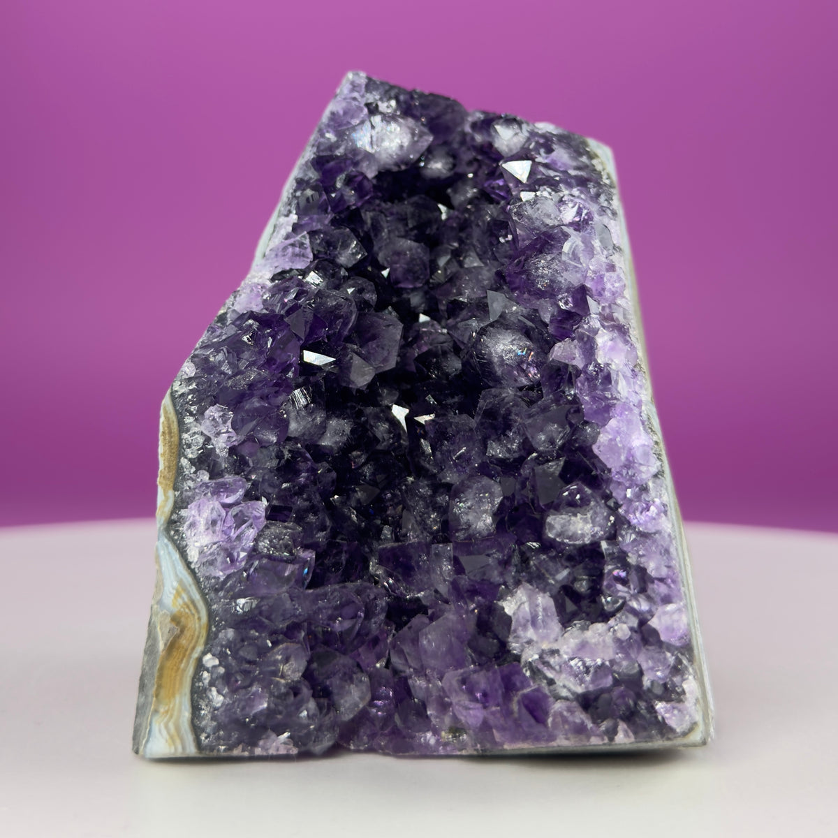 Uruguayan Amethyst Standing Cluster – Deep Purple Crystal Geode