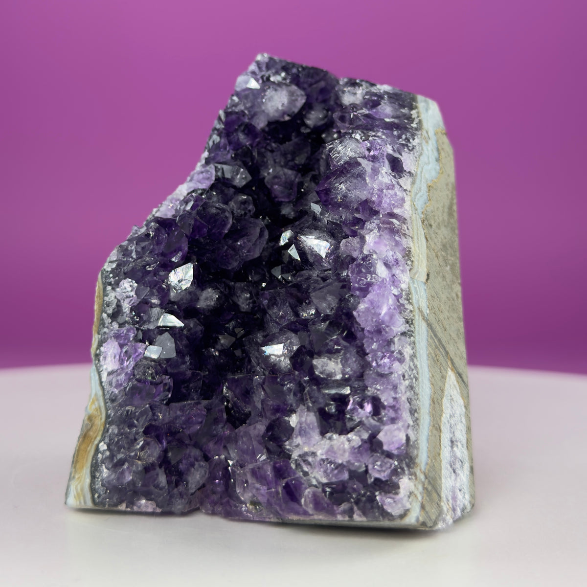 Uruguayan Amethyst Standing Cluster – Deep Purple Crystal Geode