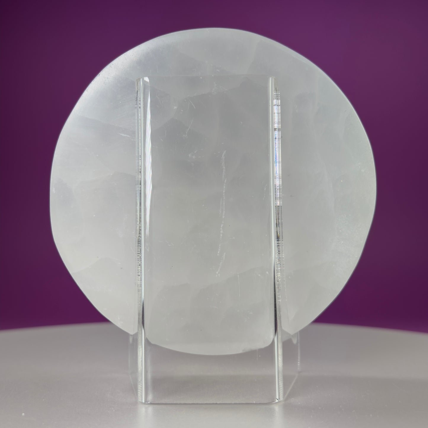 Selenite Sun Moon Charging Plate (Includes Acrylic Stand)