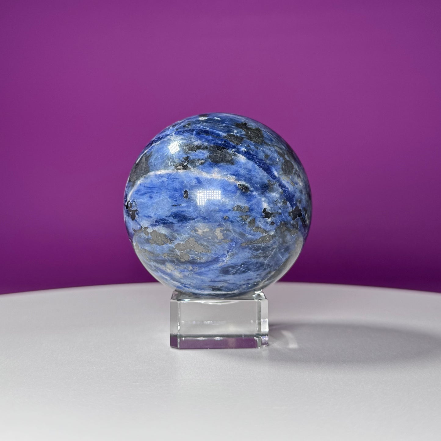 Sodalite Sphere (Includes Glass Stand)