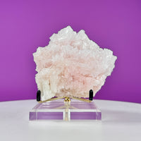 Light Pink Halite Crystal – Searles Lake California Specimen with Stand