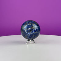Sodalite Sphere with Stand 175g | Healing Crystal Ball | Throat Chakra Stone | Home Decor Gift