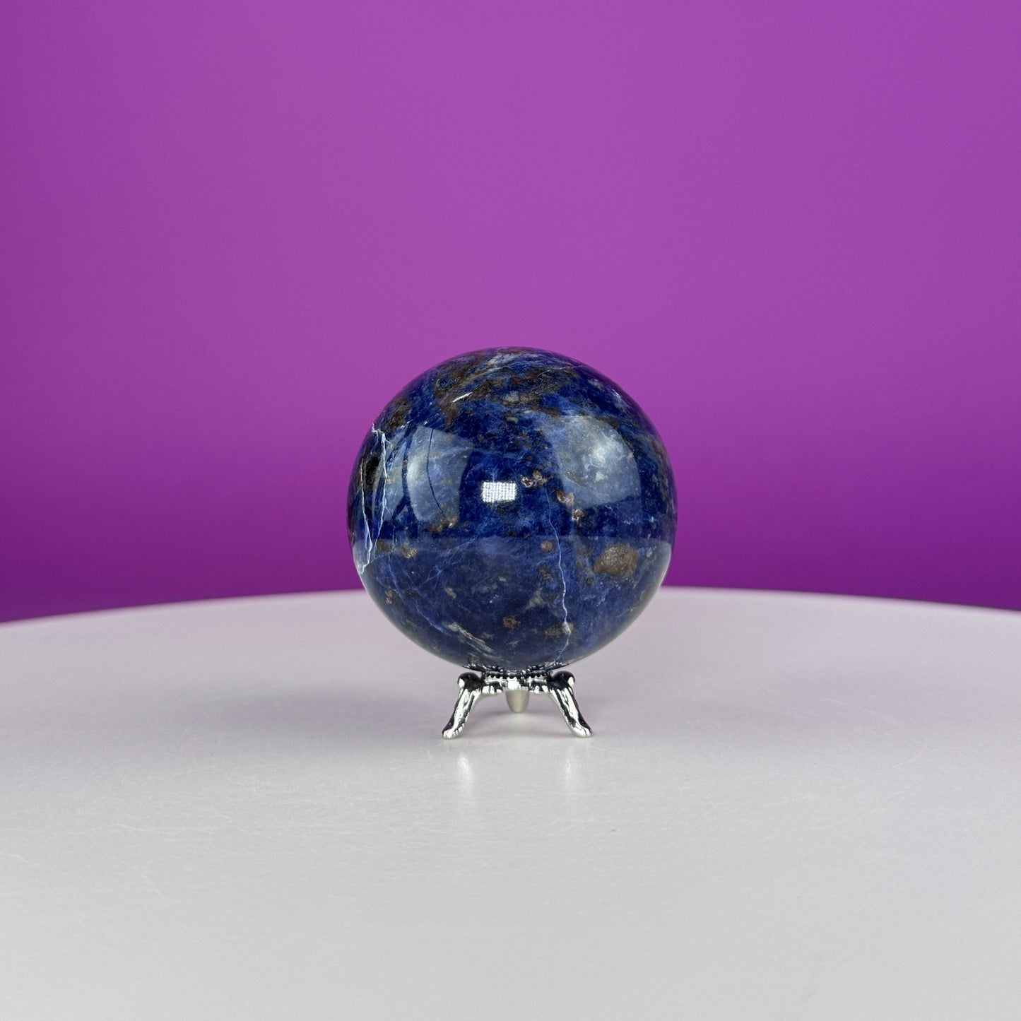 Sodalite Sphere (Includes Silver Metal Stand)