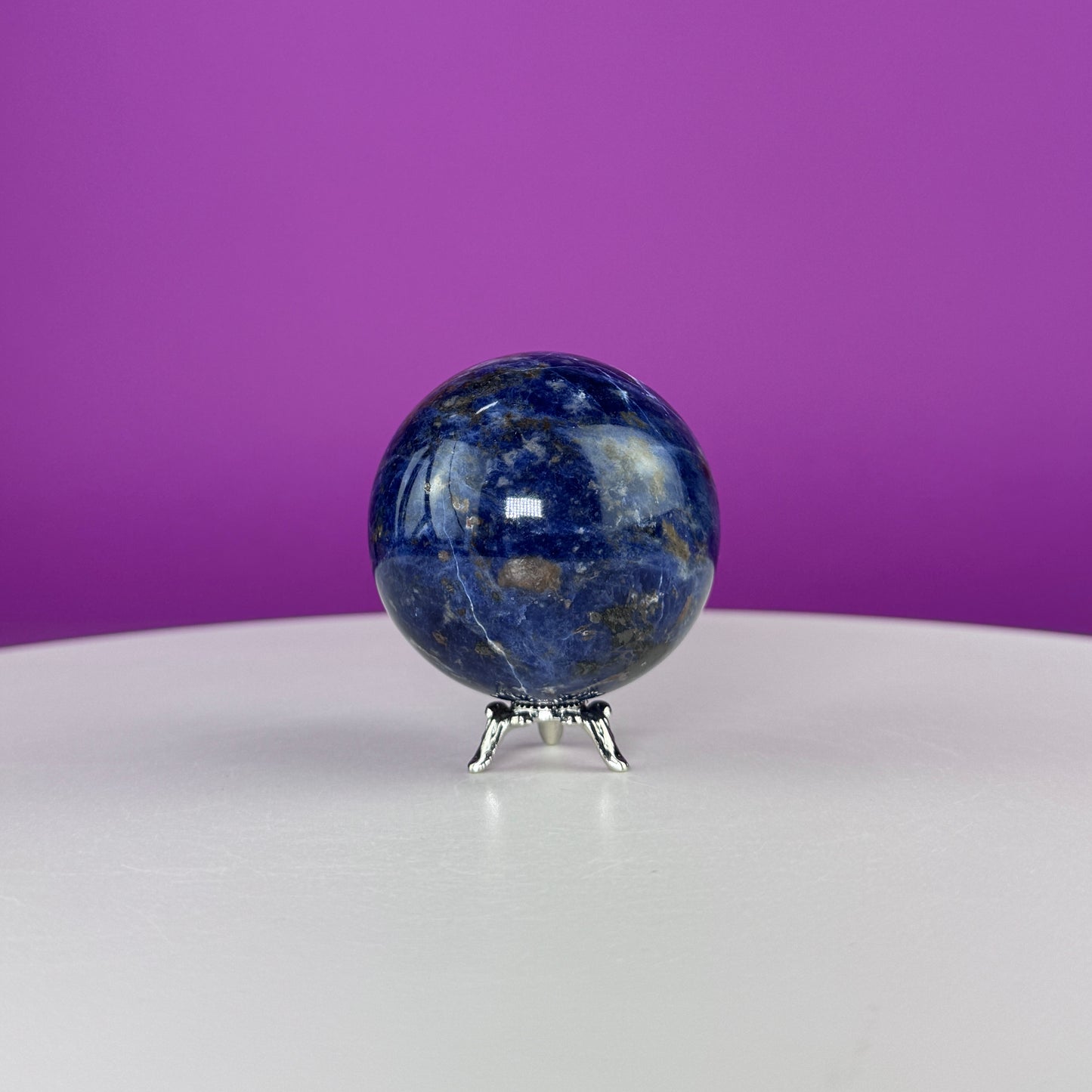 Sodalite Sphere (Includes Silver Metal Stand)