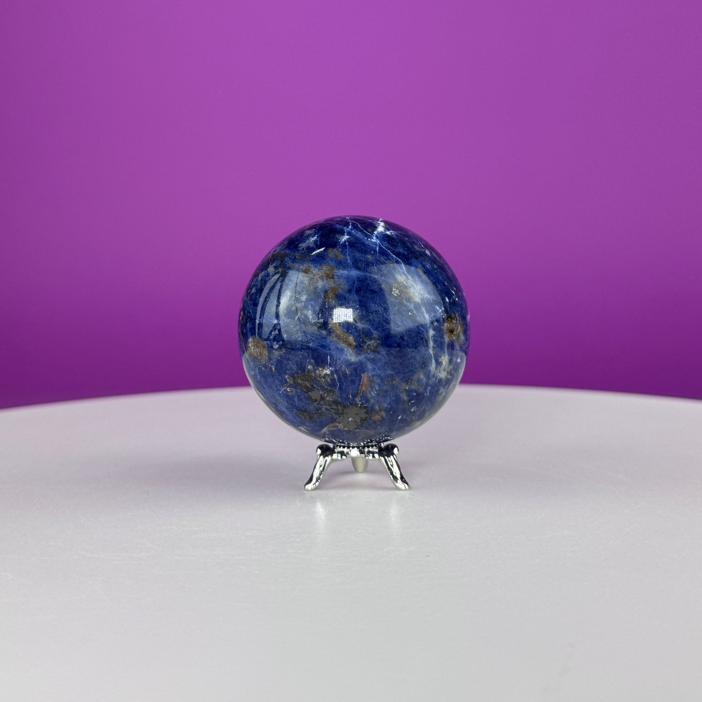 Sodalite Sphere (Includes Silver Metal Stand)