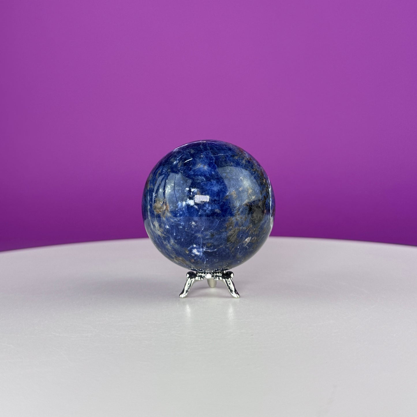 Sodalite Sphere (Includes Silver Metal Stand)