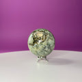 Prehnite Sphere with Stand 240g | Healing Crystal Ball | Heart Chakra Stone | Home Decor Gift