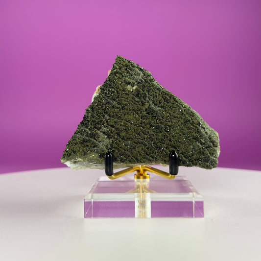 Epidote on Quartz Specimen from Turkey – Natural Crystal Mineral Display 250g