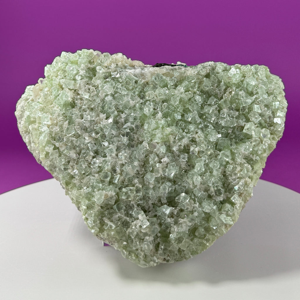 Large Zeolite Apophyllite Statement Cluster with Stand, 8+ Pounds