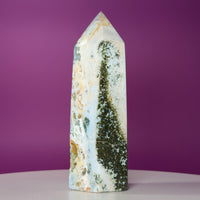 Large Ocean Jasper Tower – 873g Natural Crystal Point