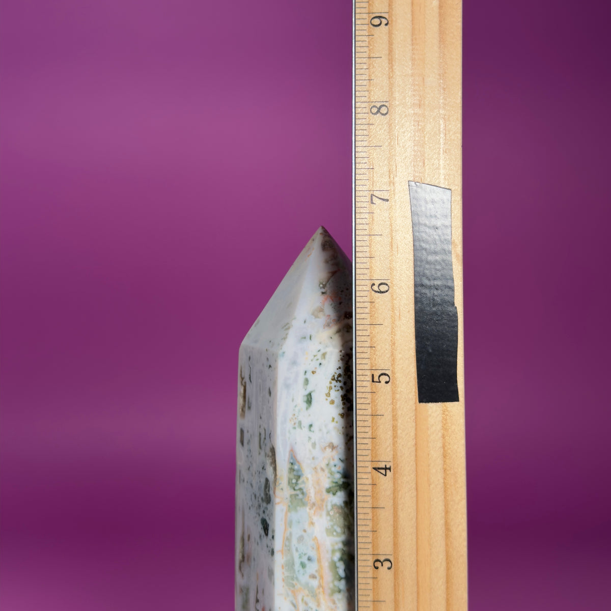 Large Ocean Jasper Tower – 873g Natural Crystal Point