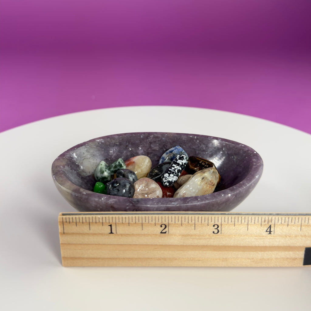 Lepidolite Bowl 351g – Madagascar Purple Crystal Dish