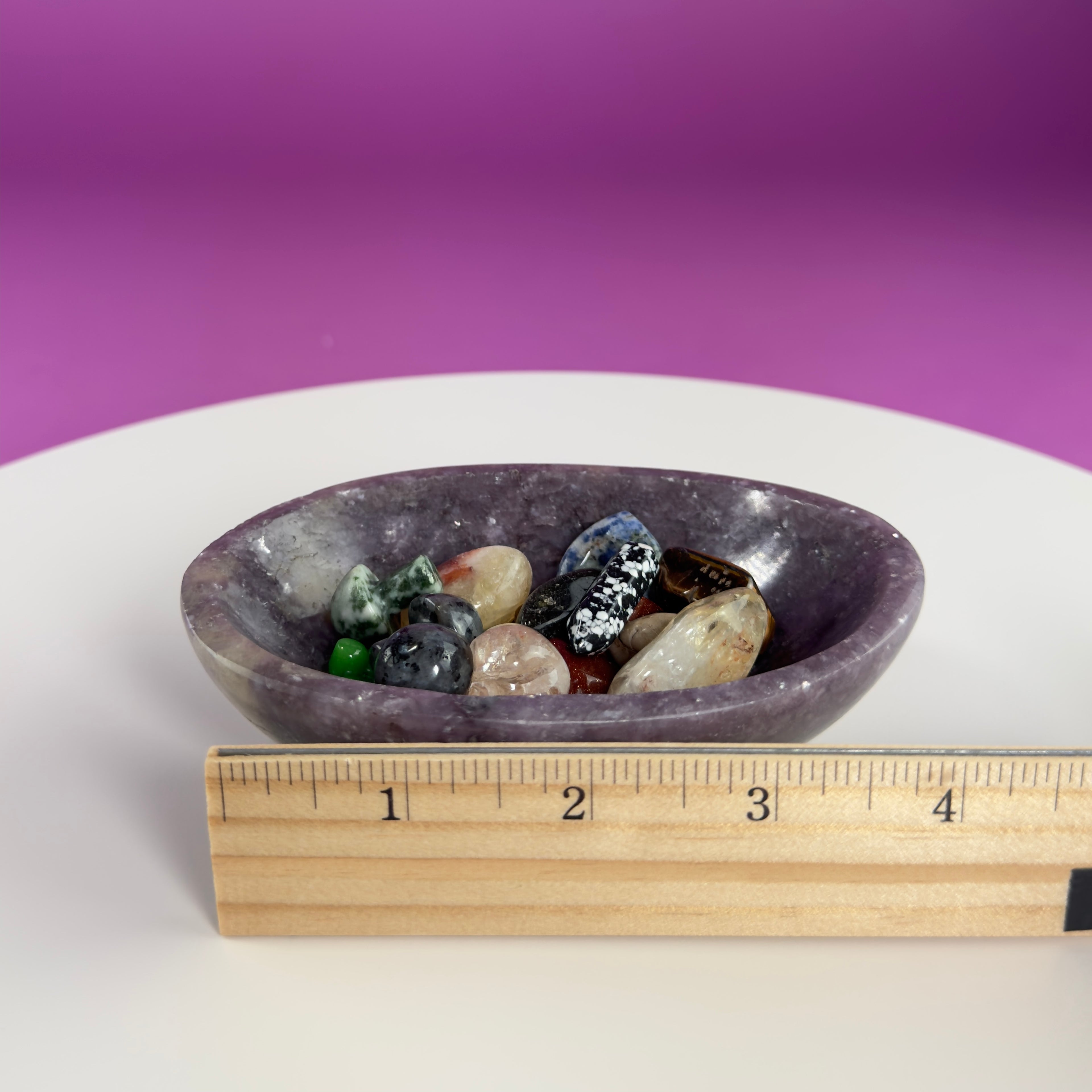 Lepidolite Bowl 351g – Madagascar Purple Crystal Dish