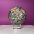 Rhyolite Sphere on Glass Stand | Large Statement Crystal Sphere for Grounding & Balance