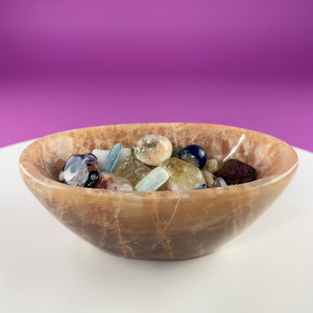 Moonstone Bowl | Crystal Charging & Ritual Offering Dish for Energy Work