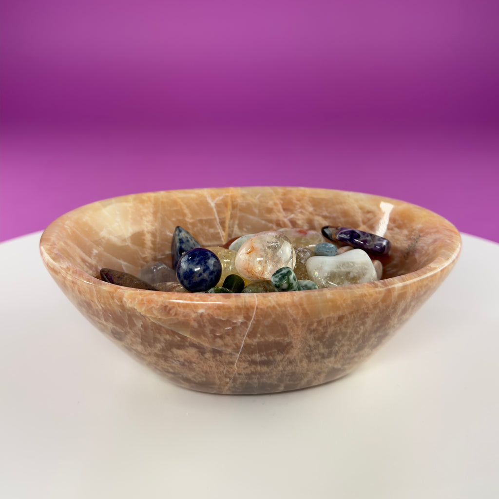 Moonstone Bowl | Crystal Charging & Ritual Offering Dish for Energy Work