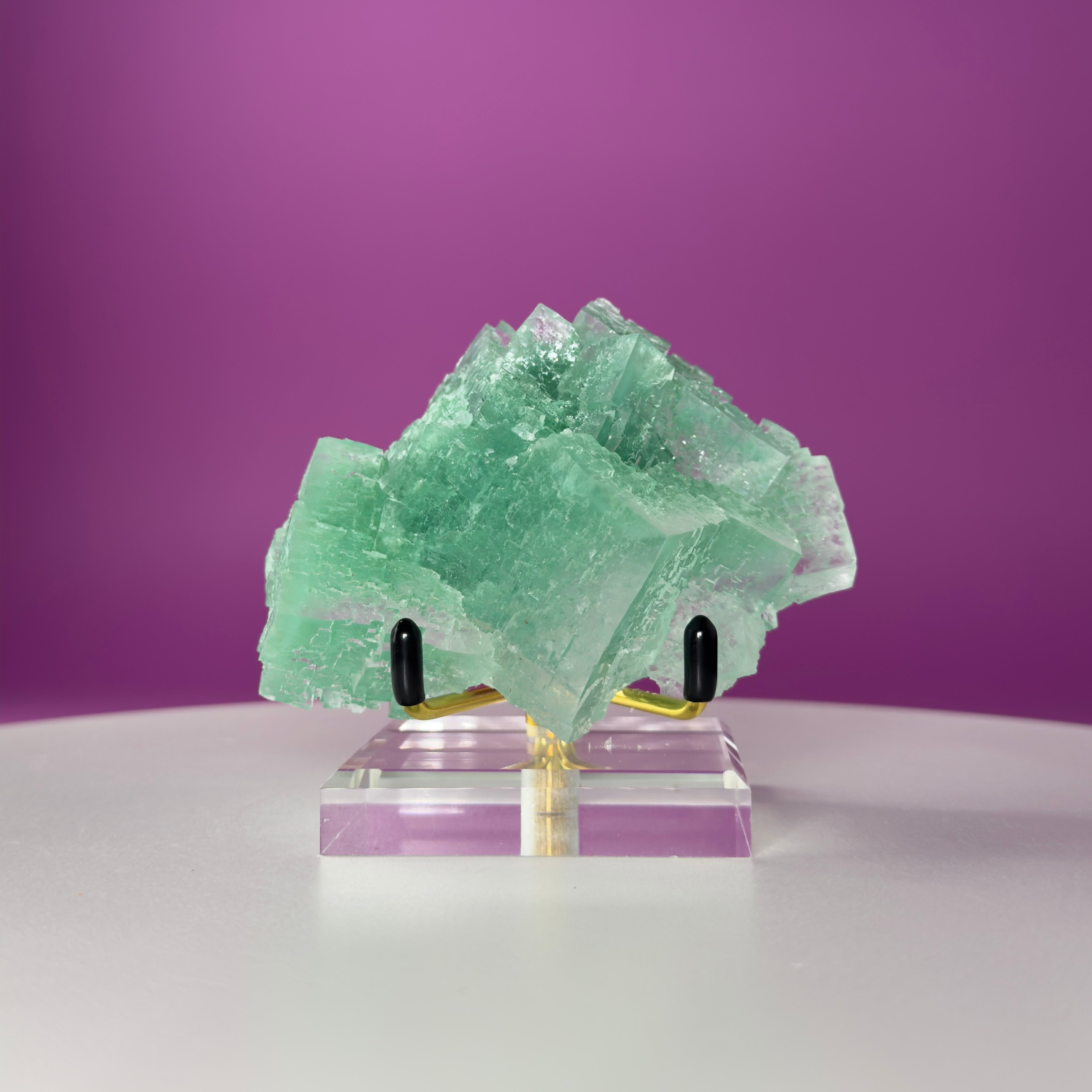 Halite with Paratacamite from Rudna Mine, Poland | Collector Mineral Specimen with Stand