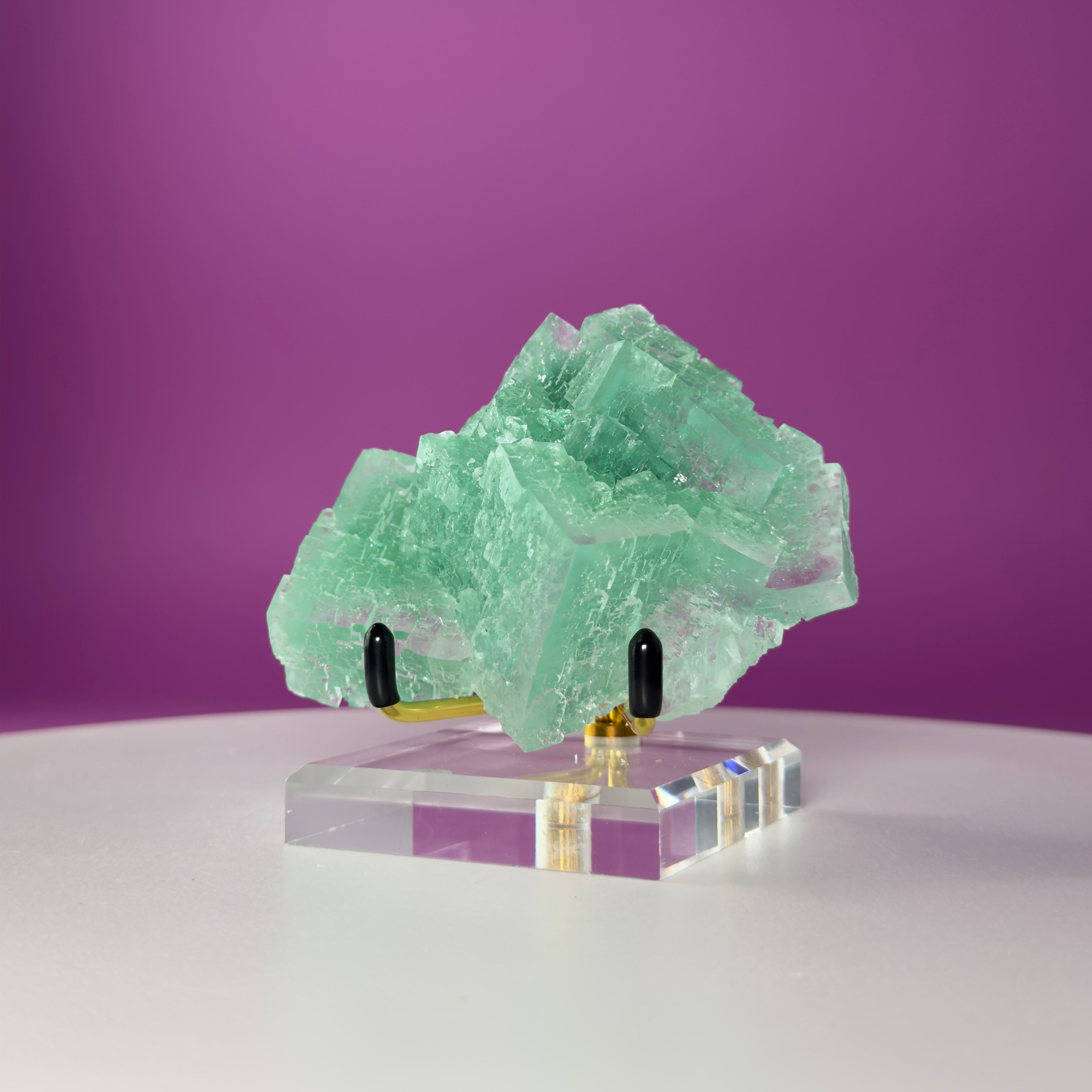 Halite with Paratacamite from Rudna Mine, Poland | Collector Mineral Specimen with Stand