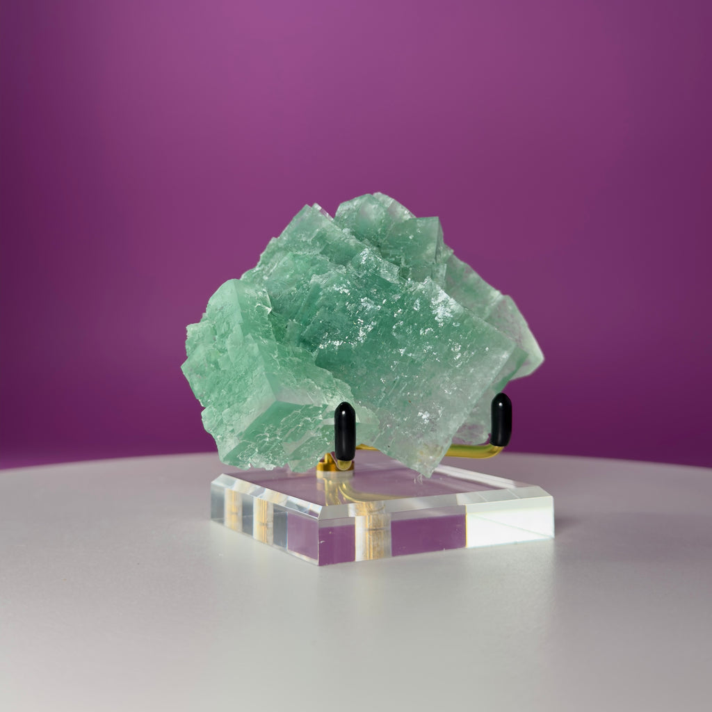 Halite with Paratacamite from Rudna Mine, Poland | Collector Mineral Specimen with Stand